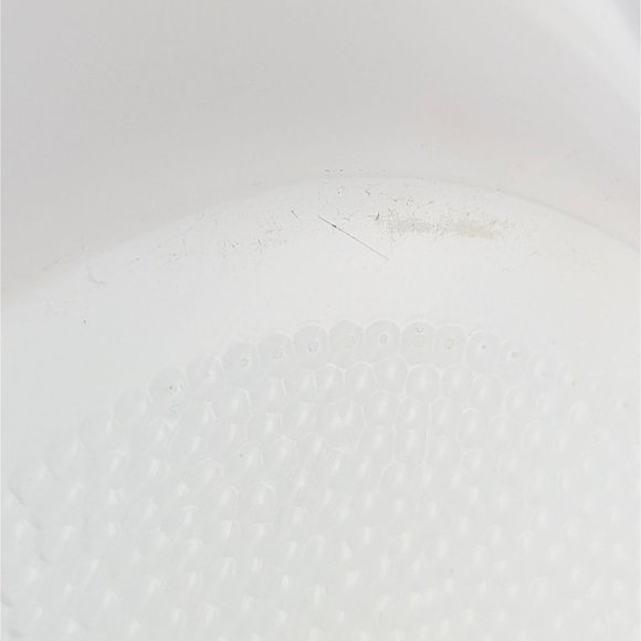 Vintage Glasbake Blue Thistle Oval Divided Baking Dish Serving Bowl Milk Glass - Picture 9 of 10